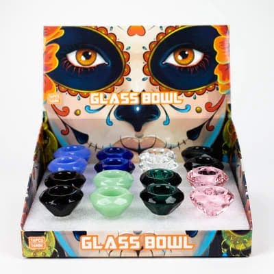 14mm Diamond Shape Large Glass Bowl-Assorted