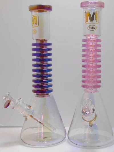 16 INCH 7MM METALLIC RINGS MARLEY BEAKER BONGS