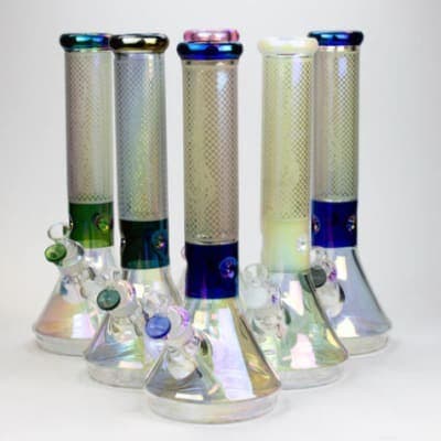 13" GENIE ELECTROPLATED GLASS BEAKER BONG