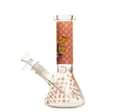 8" 4mm YG Draw Glass Bong - Bart