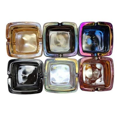 Square Electroplate Glass Ashtray