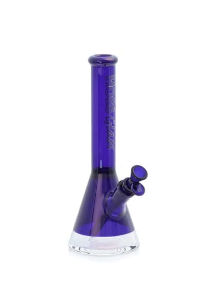 Hoss Glass 12" 38mm Diameter Color Beaker w/ Window - Blue