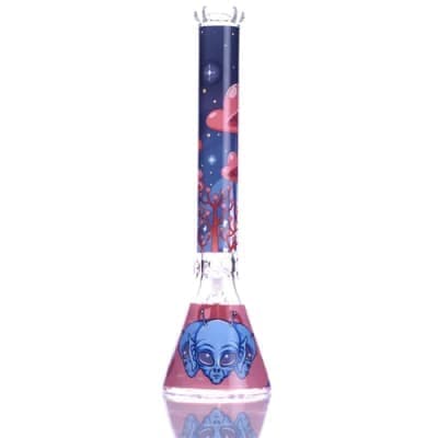 CASTLE GLASSWORKS 18 INCH 9MM ALIEN WRAPPED BEAKER