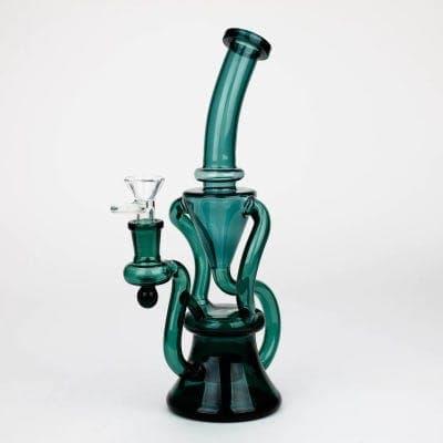 O 10" Recycle solid color bong - Blue Green