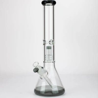16" Single UFO perc 7mm glass water bong - Black