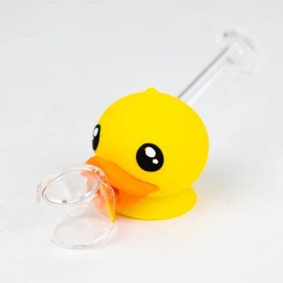 O 4" Duck Glass hand pipe-Assorted Colours